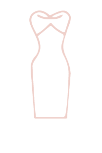 Das Bild zeigt eine Illustration eines Brautkleids für das Standesamt; selbstverständlich führen wir auch Standesamtkleider bei uns in Coesfeld bei Münster